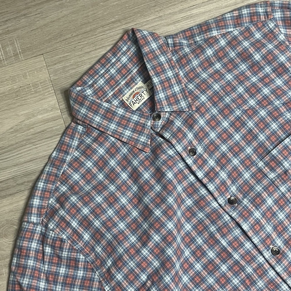 Faherty Cotton Plaidโ Long Sleeve Shirt Mens Medium Muti Colored Flannel